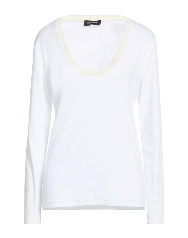 ファビアナ フィリッピ レディース トップス ティーシャツ FABIANA FILIPPI White 白いこと