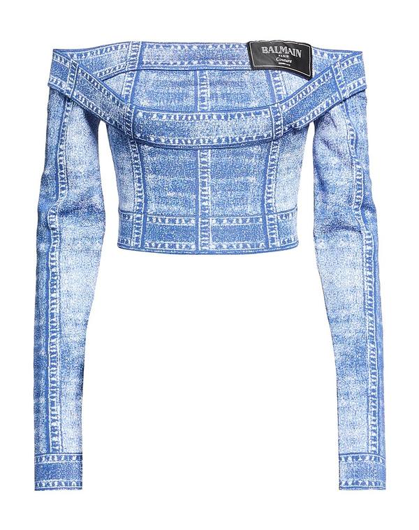 バルマン レディース トップス プルオーバー BALMAIN Blue 青碧