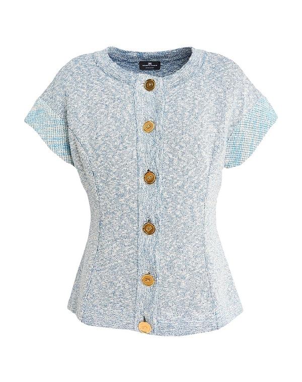 エリザベッタフランキ レディース アウター ジレー ELISABETTA FRANCHI Blue Gray 薄墨色