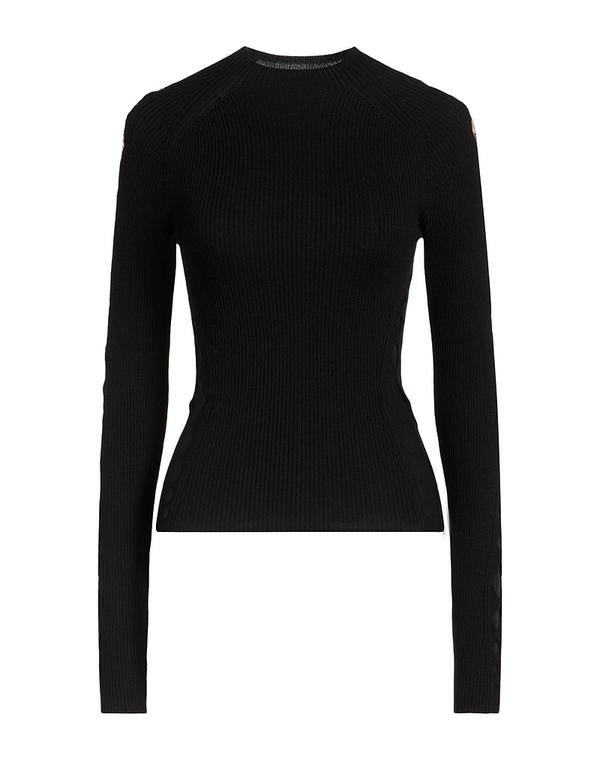 ディオンリー レディース アウター ニット・セータートルネック DION LEE Black 黒いこと