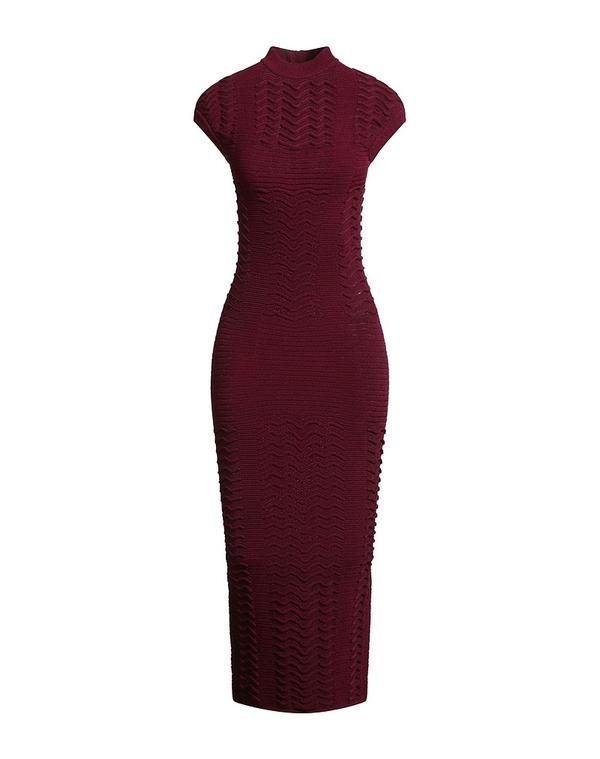 バルマン レディース ドレス ミディ丈ワンピース BALMAIN チューブドレス Bordeaux