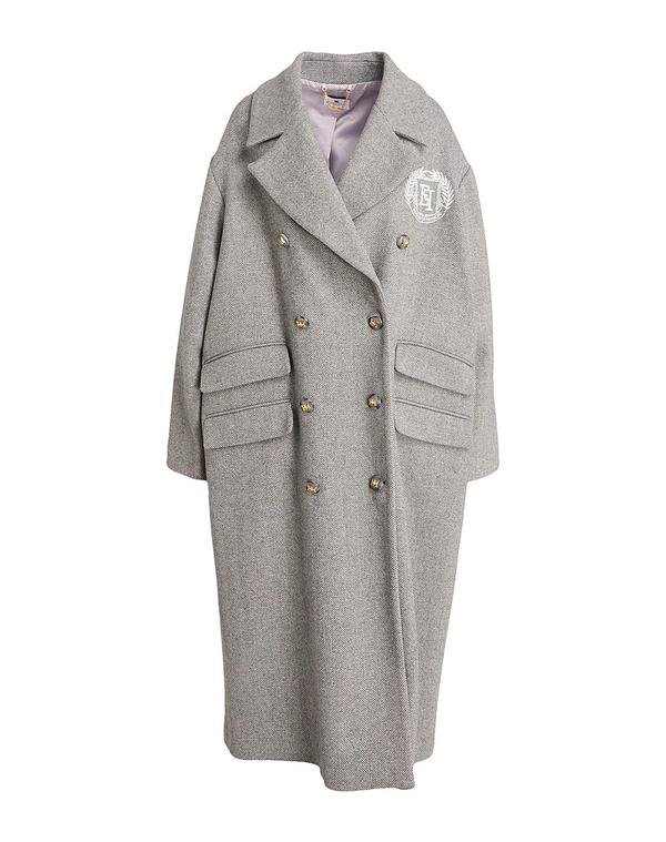 エリザベッタフランキ レディース アウター 厚地の外套 ELISABETTA FRANCHI Gray 薄墨色