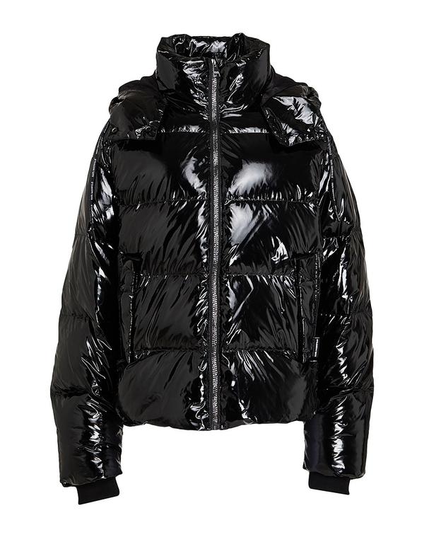 長い巻き毛 ラガーフェルド レディース アウター 上衣・上衣 パファージャケット KARLAGERFELD Black 黒いこと
