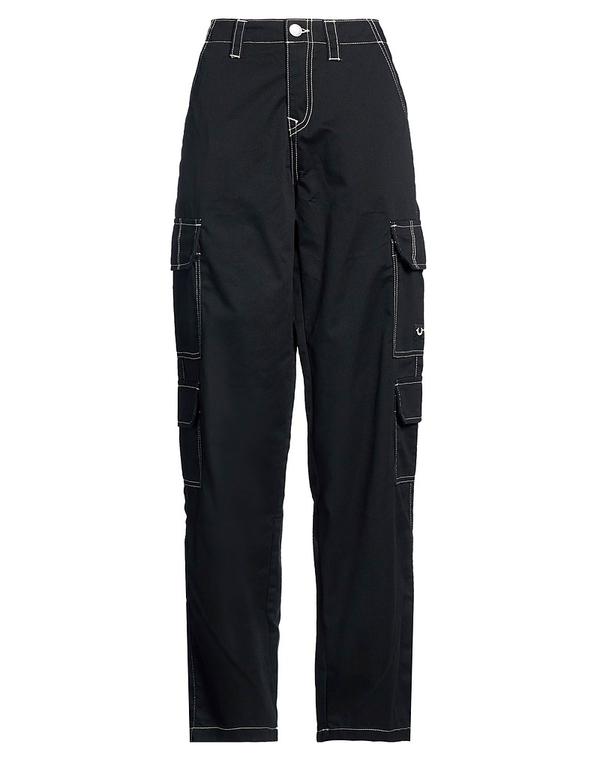 トゥルーレリジョン レディース ボトムス 心地好いズボン下 カーゴパンツ TRUE RELIGION Black 黒いこと