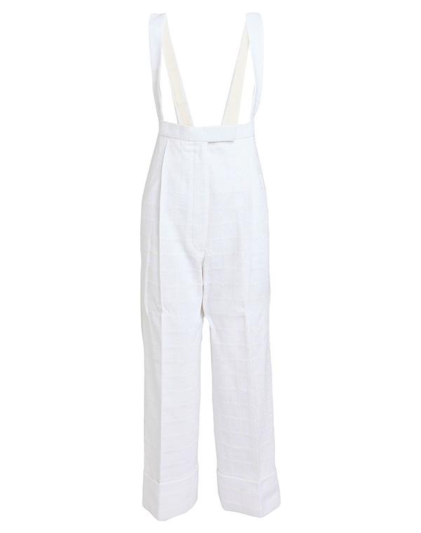 トム赤銅色 レディース ボトムス 心地よいズボン下 広広としたズボン下 THOM BROWNE White 白いこと