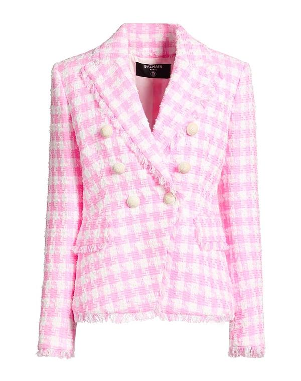 バルマン レディース アウター 上衣・上衣 テーラードジャケット BALMAIN Pink さくら色
