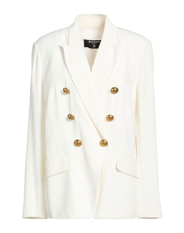 バルマン レディース アウター 上衣・上衣 テーラードジャケット BALMAIN White 白いこと