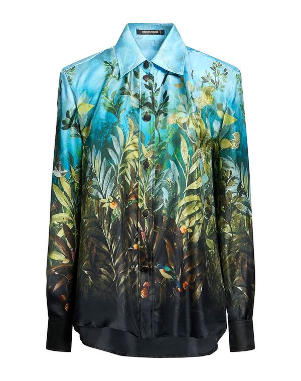 ロベルトカヴァリ レディース トップス シャツ ROBERTO CAVALLI & Azure Blue ブルー｜ReVida 店