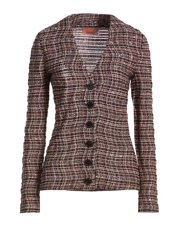 ミッソーニ レディース アウター ジレー MISSONI Dark Brown 赤銅色