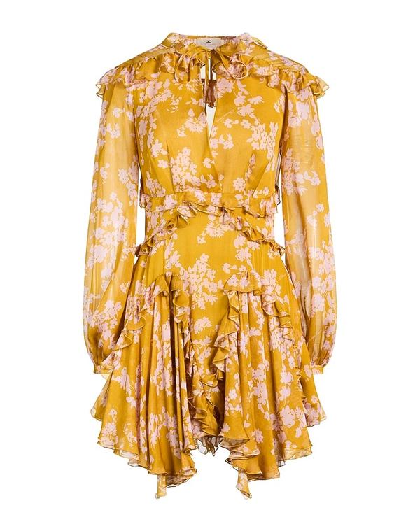 エリザベッタフランキ レディース トップス 衣装 絹地お召しもの ELISABETTA FRANCHI Mustard 洋芥子