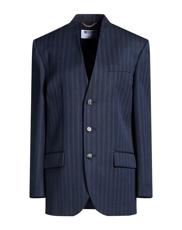 モスキーノ レディース アウター 上衣・上衣 テーラードジャケット MOSCHINO Navy 米国海軍