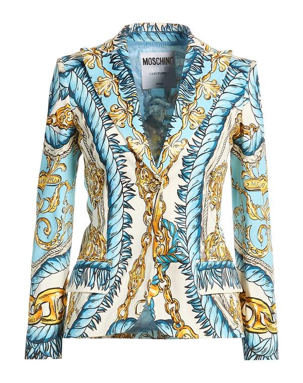 モスキーノ レディース アウター 上衣・上衣 テーラードジャケット MOSCHINO Sky Blue 青碧