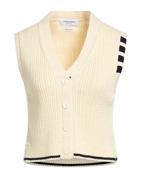 トム赤銅色 レディース アウター ジレー THOM BROWNE Ivory 象牙色