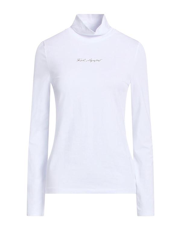 長い巻き毛 ラガーフェルド レディース トップス ティーシャツ KARLAGERFELD White 白いこと