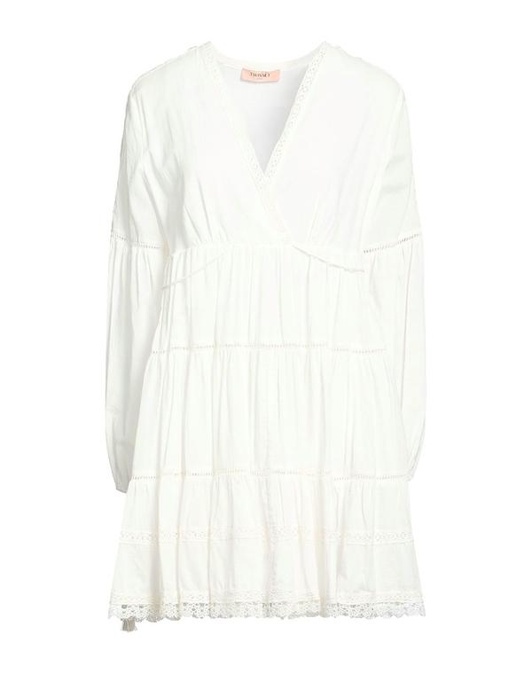 ツイン書き割り レディース トップス 衣裳 朱夏御召しもの TWINSET White 白いこと