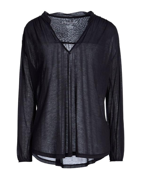 マジェスティック レディース トップス プルオーバー MAJESTIC FILATURES T Black 黒いこと