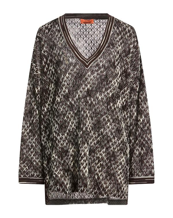 ミッソーニ レディース トップス ティーシャツ ティーシャツ MISSONI Dark Brown 赤銅色