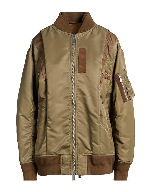 サカイ レディース アウター 上衣・上衣 ボンバージャケット SACAI Military Green 緑であること