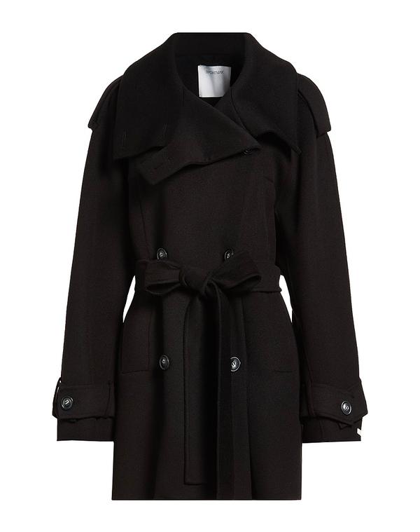 運動競技マックス レディース アウター 厚地の外套 SPORTMAX Black 黒いこと