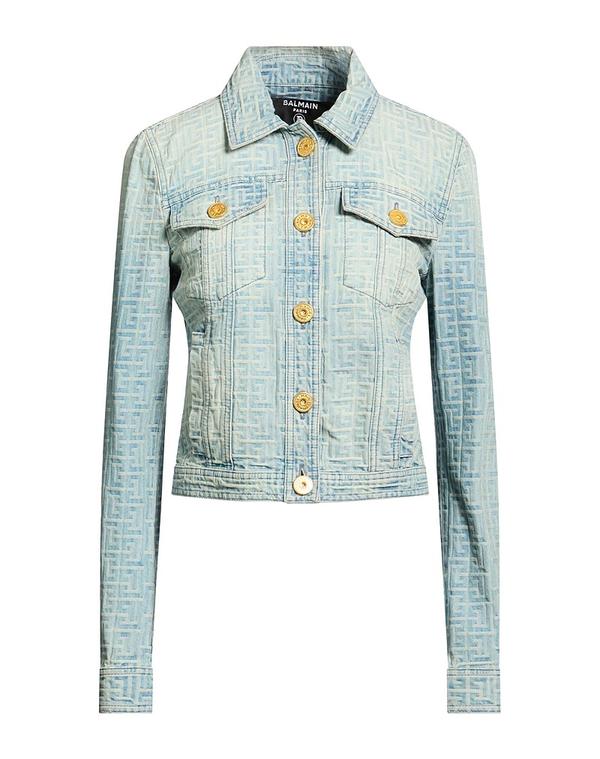 バルマン レディース アウター 上衣・上衣 ジーンズ上衣 BALMAIN Blue 青碧