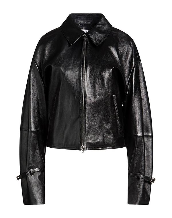 アクネ ストゥディオズ レディース アウター 上衣・上衣 なめし革上衣 ACNE STUDIOS Black 黒いこと