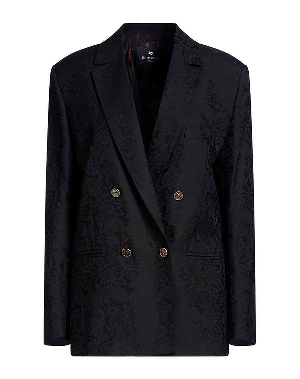 エトロ レディース アウター 上衣・上衣 テーラードジャケット ETRO Black 黒いこと