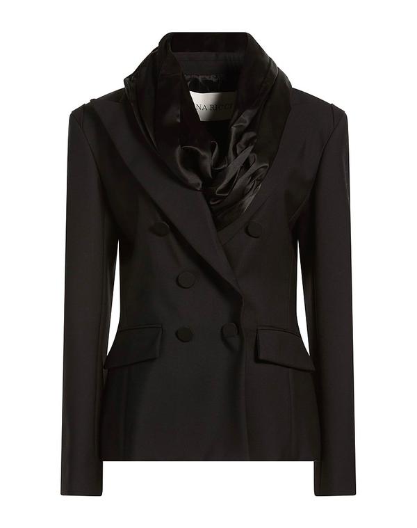 ニナリッチ レディース アウター 上衣・上衣 テーラードジャケット NINA RICCI Black 黒いこと