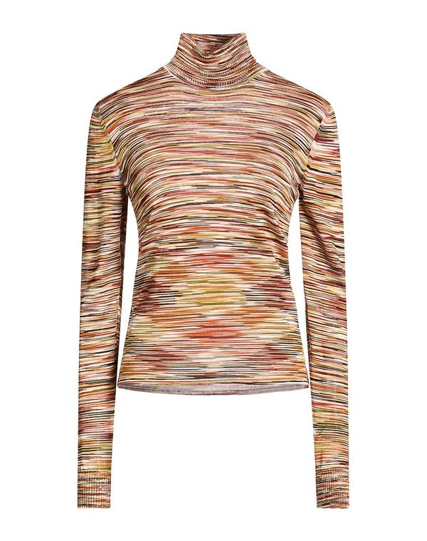 ミッソーニ レディース アウター ニット・セータートルネック MISSONI Reddish Brown 赤銅色