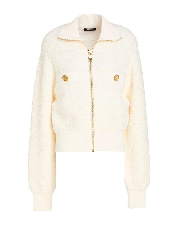 バルマン レディース アウター 上衣・上衣 ボンバージャケット BALMAIN Off White 象牙色