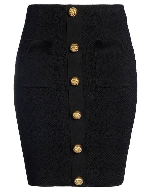 バルマン レディース 下つ方スコート BALMAIN Black 黒いこと