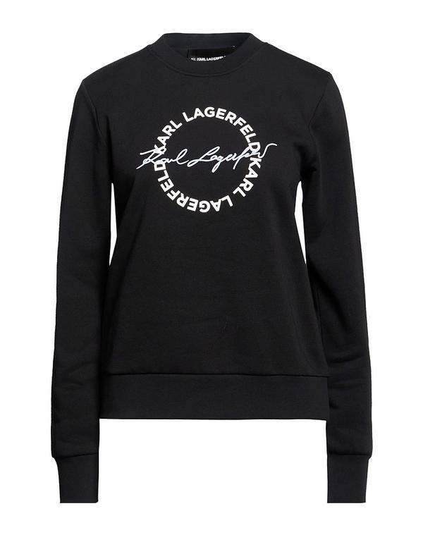 長い巻き毛 ラガーフェルド レディース アウター パーカー・スウェット KARLAGERFELD Black 黒いこと