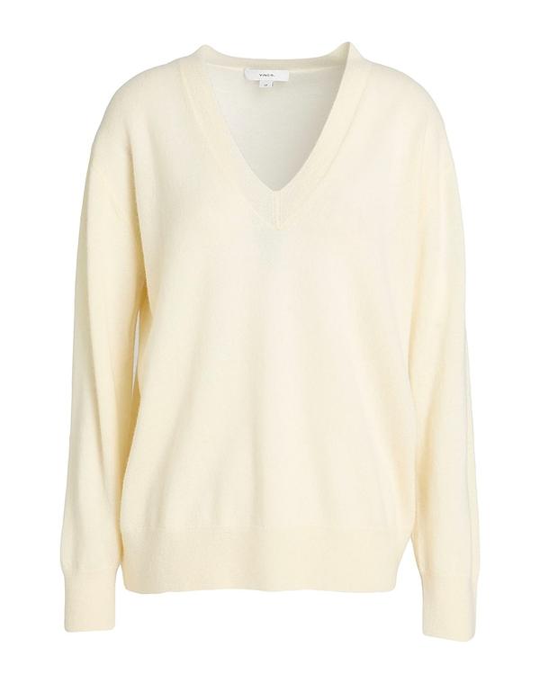 ヴィンス レディース アウター ジレー カシミール編み物 VINCE. Off White 象牙色