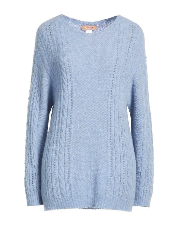 ツイン仕掛ける レディース トップス プルオーバー ティーシャツ TWINSET Sky Blue 青色