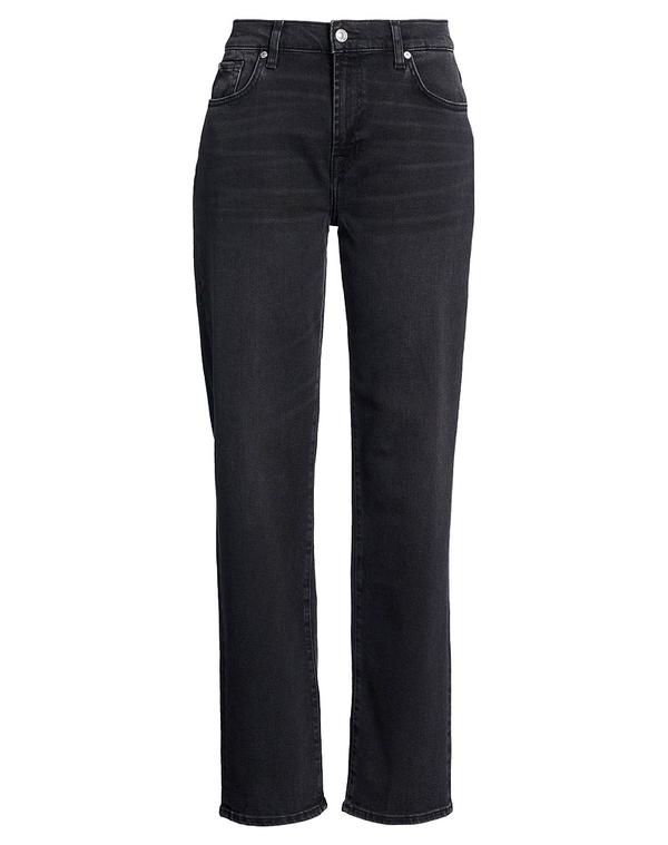 セブンフォーオールマンカインド レディース ボトムス ジーンズズボン下 ストレートレッグ 7 FOR ALL MANKIND Black 黒いこと