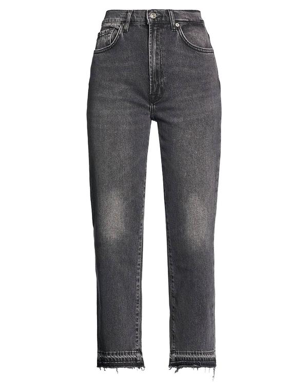 セブンフォーオールマンカインド レディース ボトムス ジーンズズボン下 ストレートレッグ 7 FOR ALL MANKIND Black 黒いこと