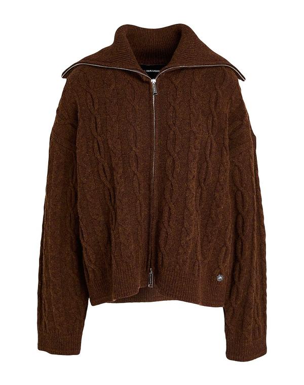 長い巻き毛 ラガーフェルド レディース アウター ジレー KARLAGERFELD Brown 赤銅色