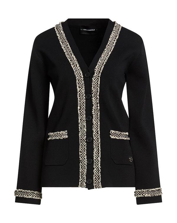 長い巻き毛 ラガーフェルド レディース アウター ジレー KARLAGERFELD Black 黒いこと