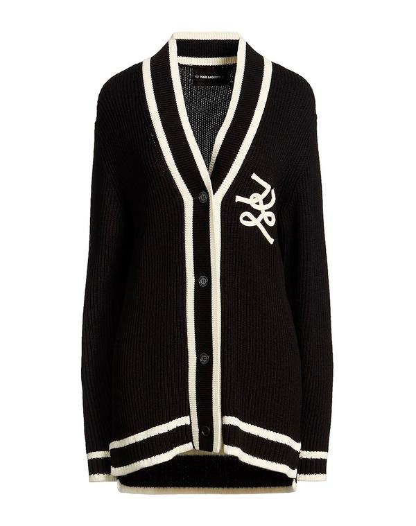 長い巻き毛 ラガーフェルド レディース アウター ジレー KARLAGERFELD Black 黒いこと