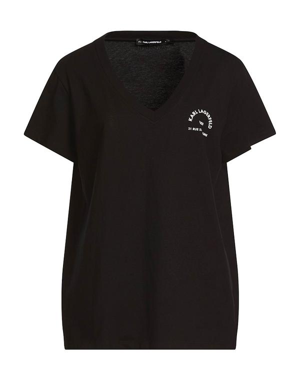 長い巻き毛 ラガーフェルド レディース トップス プルオーバー KARLAGERFELD Black 黒いこと