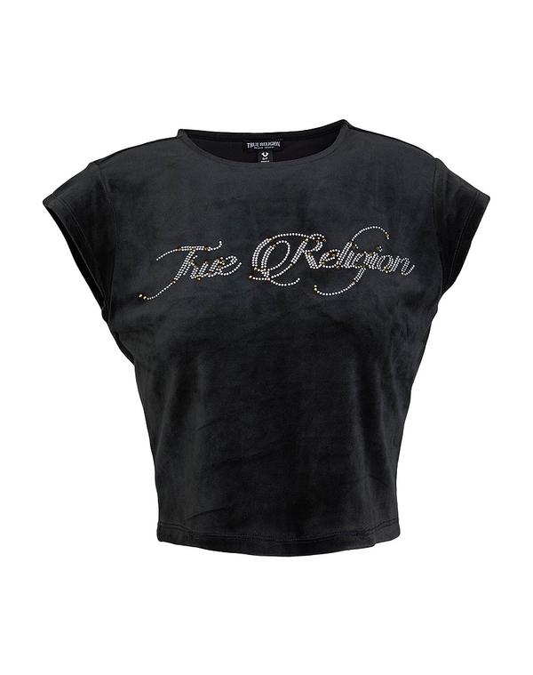 トゥルーレリジョン レディース トップス ティーシャツ TRUE RELIGION Black 黒いこと