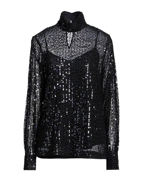 長い巻き毛 ラガーフェルド レディース トップス プルオーバー KARLAGERFELD Black 黒いこと