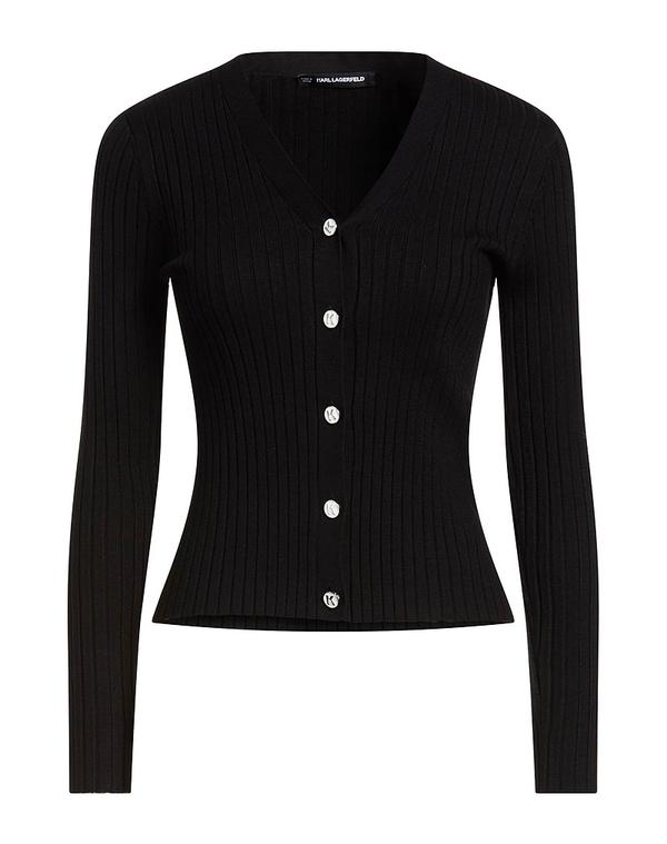 長い巻き毛 ラガーフェルド レディース アウター ジレー KARLAGERFELD Black 黒いこと