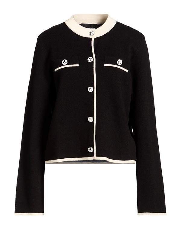 長い巻き毛 ラガーフェルド レディース アウター ジレー KARLAGERFELD Black 黒いこと