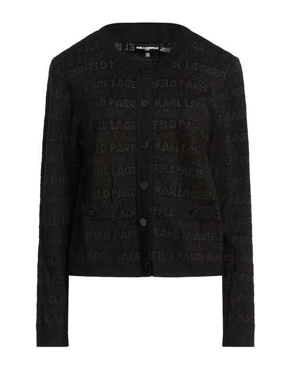 長い巻き毛 ラガーフェルド レディース アウター ジレー KARLAGERFELD Black 黒いこと
