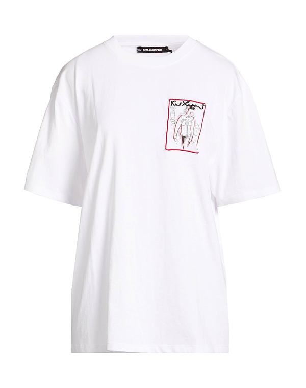 長い巻き毛 ラガーフェルド レディース トップス プルオーバー KARLAGERFELD White 白いこと