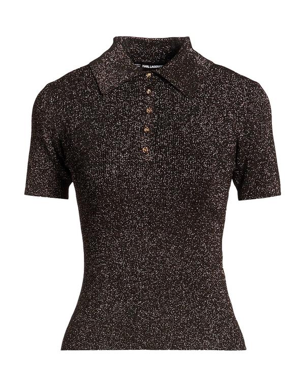 長い巻き毛 ラガーフェルド レディース トップス スポーツシャツ KARLAGERFELD Black 黒いこと