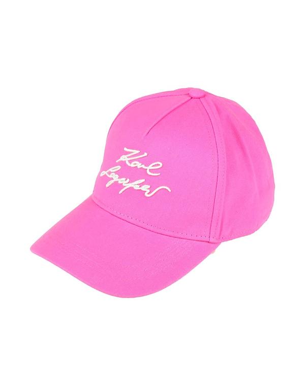 長い巻き毛 ラガーフェルド レディース 添え物 かぶり笠 KARLAGERFELD Fuchsia フューシャ