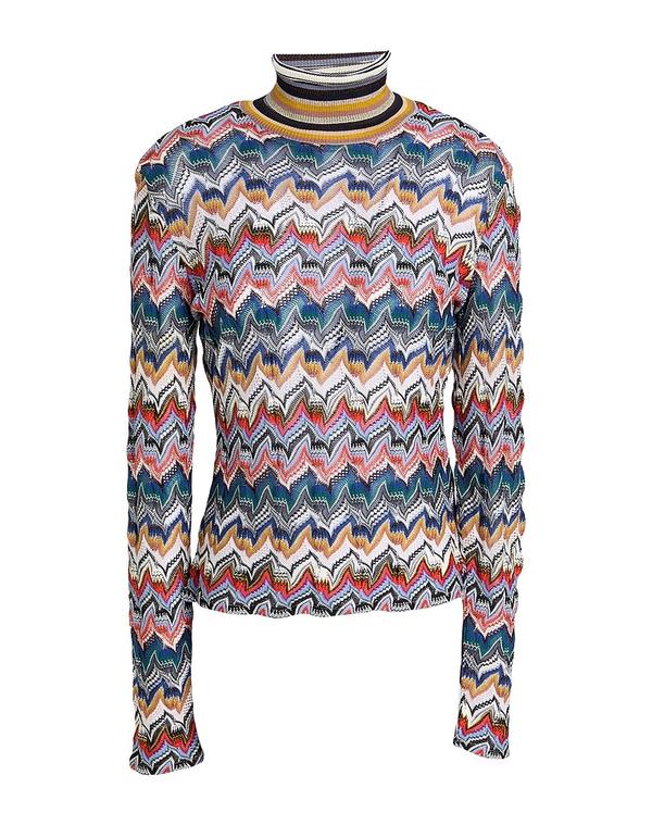 ミッソーニ レディース アウター ニット・セータートルネック MISSONI Blue 青碧