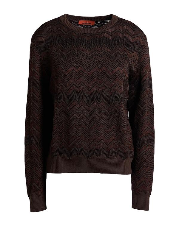 ミッソーニ レディース トップス プルオーバー ティーシャツ MISSONI Dark Brown 赤銅色