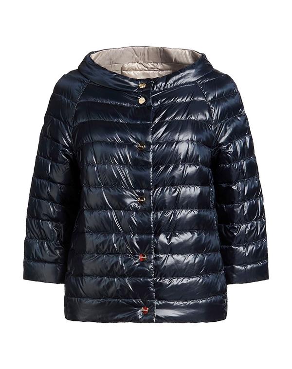 地獄ノ レディース アウター 上衣・上衣 パファージャケット HERNO Midnight Blue 青色